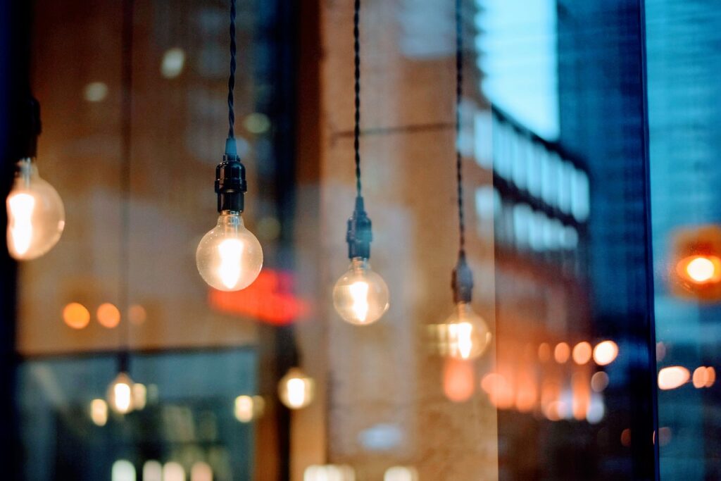 lamps, light bulbs, blur